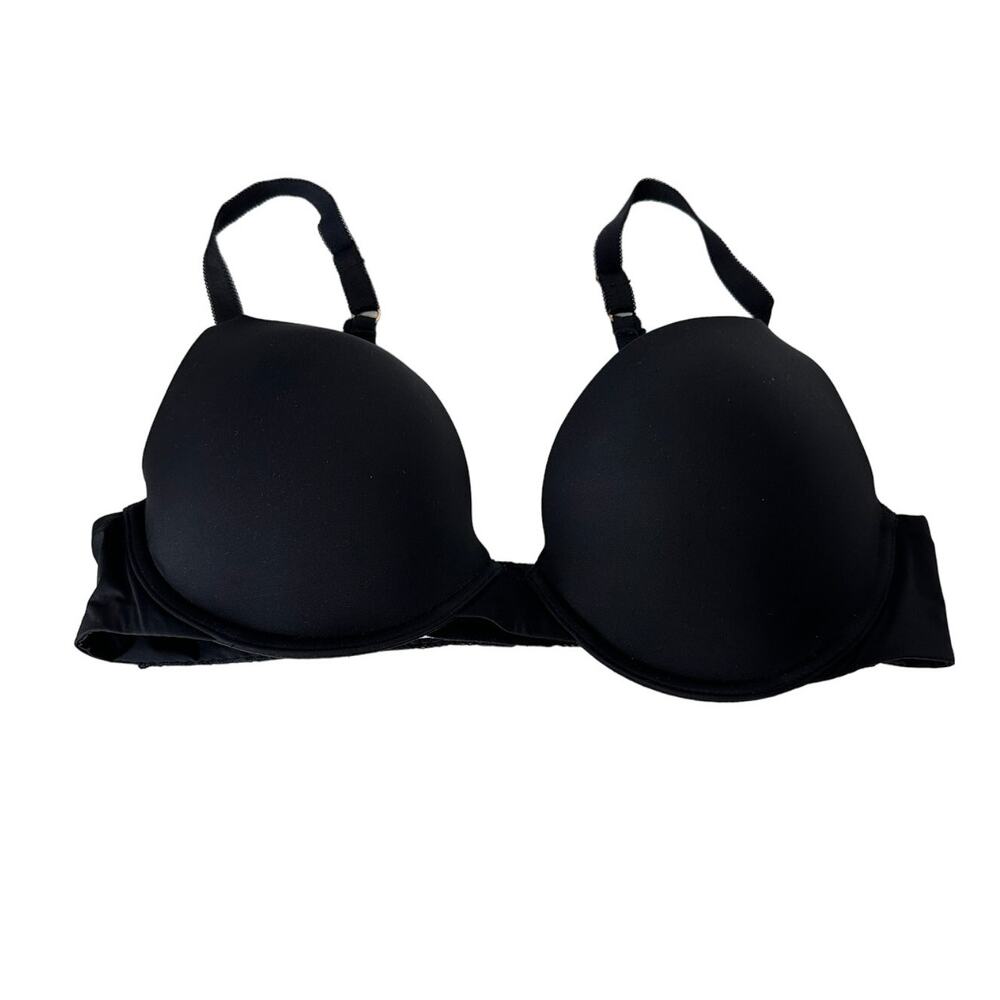 Savage X Fenty Women 38C‎ Black T-Shirt Bra Underwire Padded Lace Band HI22